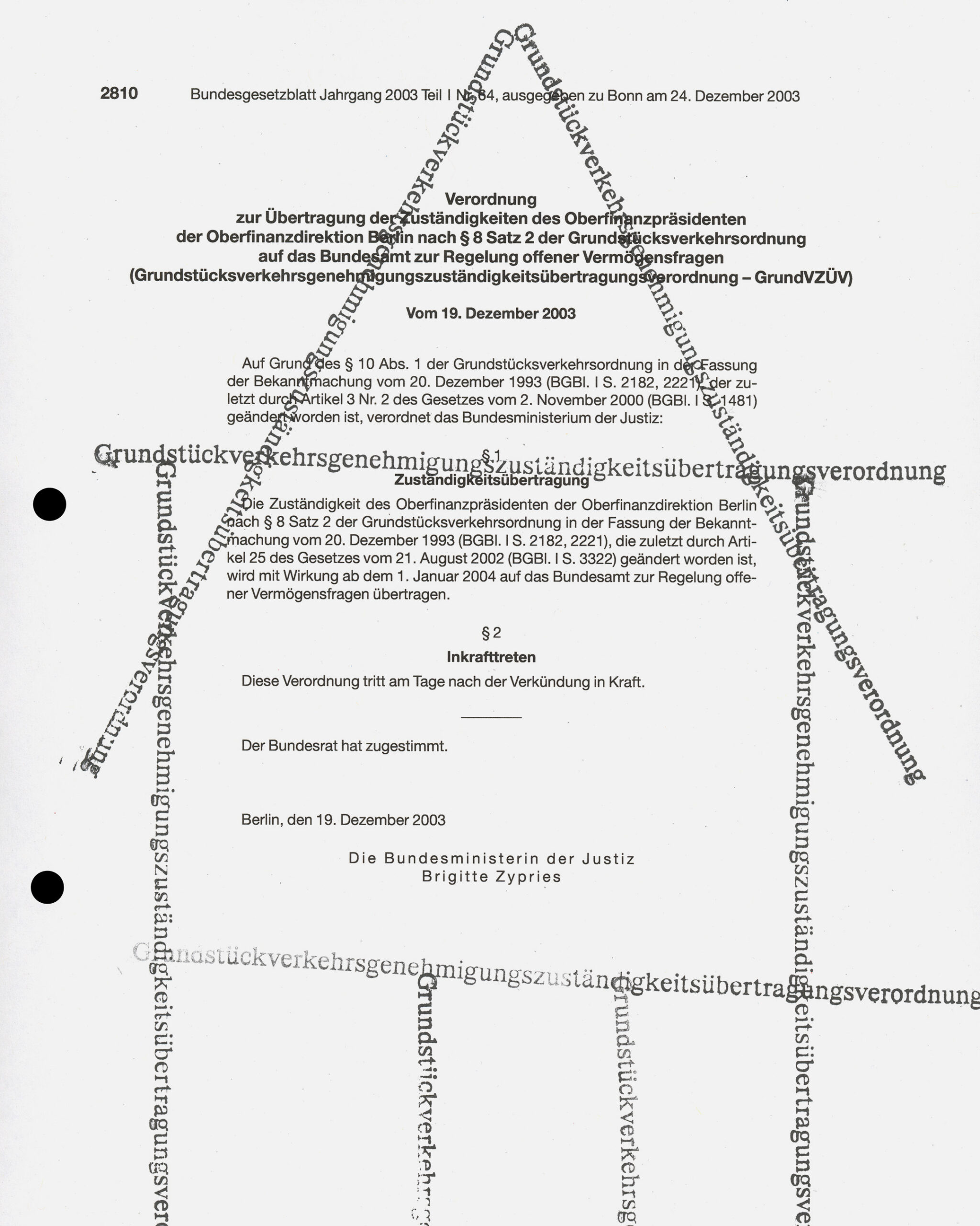 Grundstücksverkehrsgenehmigungszuständigkeitsübertragungsverordnung